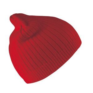 Result Winter Essentials Unisex Adult Knitted Cotton Beanie / Red
